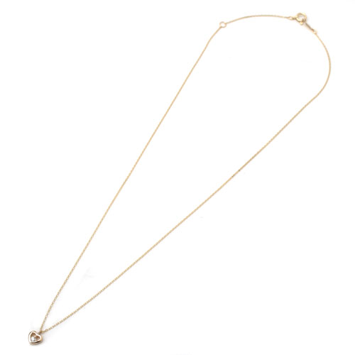 10金 K10YG イエローゴールド ネックレス アズキチェーン ペンダント ハート ダイヤモンド 8001-UK18