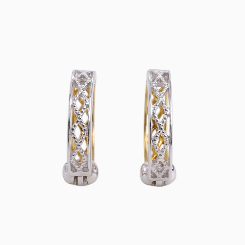 GSTV K18WG ホワイトゴールド ピアリング イヤリング ダイヤモンド  