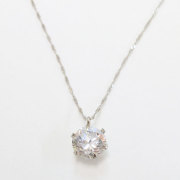 プラチナ ネックレス キュービックジルコニア 2ct ペンダント 純プラチナ枠　0024-PG06