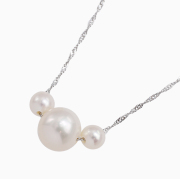 プラチナ PLATINUM Pt850 あこや 淡水 真珠 パール 3粒 ペンダント ネックレス シンプル 大人 女性 レディース アイテム アクセサリー プレゼント ギフト 贈り物 0047-PG13