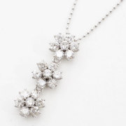 18金ホワイトゴールド トリロジーダイヤモンド 1ct ペンダント　0545-PP08