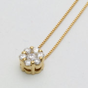 18金 ダイヤモンド ペンダント ラッキーセブン（7石合計0.2ct）ベネチアンチェーン　1355-PG13