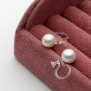 あこや真珠 6mm珠 パール インビジブル イヤリング 挟み込み式　2368-EG15