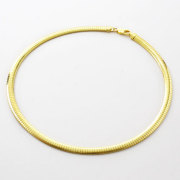 【本店限定価格】【送料無料】【イタリア製】シルバー/SV925/スターリングシルバー 中空 オメガネックレス ゴールド仕上げ　3040-NS16