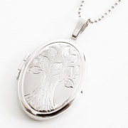 シルバー ロケットペンダント MERZ ツリーオブライフ カットボールチェーン付き　3313-AD17