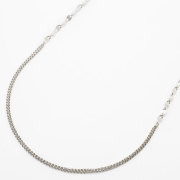 プラチナ850 甲丸＆ペダル ロング ネックレス 80cm 8g　3780-NM18