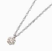 【日本製】プラチナ/Pt850/Pt900 ダイヤモンド/ダイヤ ペンダント ライトブラウン ネックレス  Iクラス  0.15ct 3921-TK18