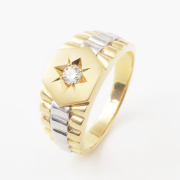 プラチナ900　18金 ダイヤモンド　0.1ct　男女兼用　リング　3992-HG19