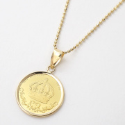 純金 24金  コイン 金貨 ネックレス ライオン クラウン 4326-HG20
