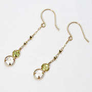 10金 ピアス ムーンストーン K10PG ミラーボール フック式　5006-YG15