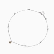 【送料無料】プラチナ/Pt850 pt850/Platinum ブレスレット/チェーンブレス ダイヤモンド付/天然石 ステーションミラクルカット 長さ調節可能 キラキラ ミラーボールブレスレット アジャスター付 プレゼント 6207-NM24