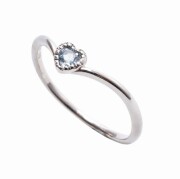 【送料無料】18金/K18 K18WG/ホワイトゴールド リング/指輪 パワーストーン/天然石 アクアマリン/3月誕生石 11号/♯11 ハート型/ハートリング プレゼント 6208-UK24