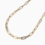 【受注生産品】【イタリア製】18金/K18 イエローゴールド/GOLD/ゴールド ネックレス アクセサリー ペーパークリップ/アズキ/小豆 デザイン スクエアカット 女性/レディース 60cm オシャレ 上品/キラキラ 記念日/お祝い/誕生日 特別 プレゼント/ギフト/贈り物  6236-MS24