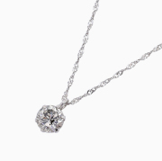 【送料無料】【日本製】１８金ホワイトゴールド K18WG ダイヤモンド ペンダント ネックレス 一粒 定番 シンプル レディース お洒落 記念日 誕生日 プレゼント スクリューチェーン 日本製 4月誕生石 パワーストーン 6287-TK25