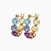 【送料無料】正規品 10金/K10/K10YG/10K/10金アクセサリー GOLD/ゴールドアクセサリー ピアス フープ 天然石/パワーストーン アミュレット お守りピアス 開運 セブンカラー レディースアクセサリー お洒落 キラキラ プレゼント/ギフト 6308-MH25