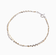 18金 K18 18k プラチナ Pt850 PLATINUM GOLD 3連 同寸 18cm 0.8g ブレスレット ペダル ペタル チェーン キラキラ 上品 女性 レディース 6386-NM25