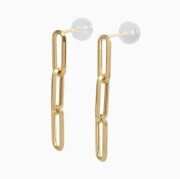 【送料無料】18金 K18 18k GOLD ゴールド 地金 ピアス 小豆チェーン キャッチ式 両耳 金属アレルギー対応ピアス ロングラディアント アクセサリー ジュエリー 中空  シンプル 軽い6431-MS25