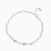 プラチナ Pt850 PLATINUM ブレスレット シャイニー ラウンドカット キラキラ アジャスターあり 19cm 1g シンプル アクセサリー6441-MH25