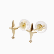 【送料無料】18金 K18 18k ゴールド GOLD ピアス ゴールドアクセサリー 地金 ダイヤモンド Diamond 0.006カラット クロス ダイヤ 大人 可愛い 小ぶり 小さめ 女性 レディース シリコンキャッチ付6495-UK25