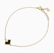 【送料無料】18金 K18 18k ゴールド イエローゴールド ブレスレット レディースブレスレット 大人ブレスレット アクセサリー 地金 オニキス アズキチェーン 小豆 上品 女性 6526-UK25