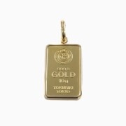 【送料無料】入手困難品 新登場 NEW!!【徳力本店】 純金(K24 999.9) ほど良いサイズの5gインゴット（地金） 黄金ペンダント 6546-TH25