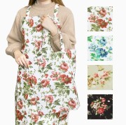 【国産】エプロン トートバッグ バッグ セット 花柄 バラ柄 ローズ レッド ブルー グリーン ブラック 肩掛け 肩紐 サイズ調節ボタン付き ポケット付き ポリエステル クッキング6603-AK26