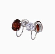 10金 K10 K10WG ホワイトゴールド イヤークリップ イヤリング 両耳用 ゴールドアクセサリー ガーネット Garnet キュービックジルコニア CZ リバーシブル日本製 刻印入り 6691-UK26
