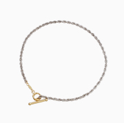 【送料無料】18金 K18 GOLD プラチナ Pt950 コンビ ツーカラー ブレスレット 美しい シャイニー カット ロープ キラキラ 男女兼用 20cm シンプル アクセサリー ゴールド＆プラチナ コンビブレスレット トグルクラスプ マルテン プレゼント ギフト 6718-NM26