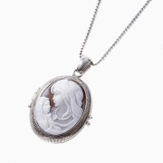 【送料無料】イタリア製/ITALY カメオ/CAMEO ペンダント/ネックレス ロケットペンダント シェルカメオ MARIA/マリア お洒落/オシャレ 女性/レディース プレゼント/贈り物 ロケットペンダント 7019-DL22