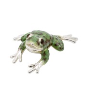 【送料無料】サツルノ/SATURNO 置物/インテリア/オブジェ カエル/蛙/かえる/フロッグ/Frog アニマル/動物 シルバー/SILVER/スターリングシルバー/SV925 イタリア製/ITALY リアル エナメル仕上げ7362-SR25