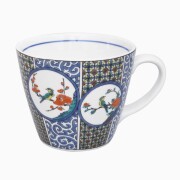 【送料無料】日本製 九谷焼 久谷五彩 磁気 陶器 陶磁器  コップ マグカップ 古九谷風丸紋 青郊窯 華やか 鮮やか お洒落 オシャレ お祝い 記念日 誕生日 結婚祝い 開店祝い プレゼント 贈り物 7428-SK25