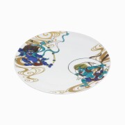 【送料無料】日本製 九谷焼 九谷五彩 磁気 陶器 陶磁器 皿 お皿 プレート デザートプレート 6号皿 19.2cm  風神雷神 青風窯 青郊窯 華やか 鮮やか お洒落 オシャレ お祝い 記念日 7488-SK25