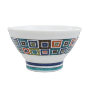 【送料無料】日本製 九谷焼 北陸伝統工芸 石畳 お茶碗/茶碗/飯碗/色絵千段飯碗 金沢/加賀/能美 陶器/磁器 和食器/食器 色絵 引き出物/結婚祝い インテリア 7547-SK26