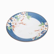 【送料無料】日本製 九谷焼/九谷五彩/磁気/陶器/陶磁器 皿/お皿 4.6号皿/13.8cm 四季の花 桜 青風窯/青郊窯 華やか/鮮やか お洒落/オシャレ お祝い/記念日  7575-SK26