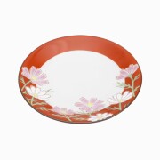 【送料無料】日本製 九谷焼/九谷五彩/磁気/陶器/陶磁器 皿/お皿 4.6号皿/13.8cm 四季の花 コスモス 青風窯/青郊窯 華やか/鮮やか お洒落/オシャレ お祝い/記念日  7578-SK26