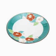 【送料無料】日本製 九谷焼/九谷五彩/磁気/陶器/陶磁器 皿/お皿 4.6号皿/13.8cm 四季の花 椿 ツバキ 青風窯/青郊窯 華やか/鮮やか お洒落/オシャレ お祝い/記念日  7579-SK26