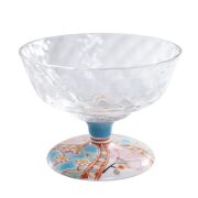 日本製 九谷焼/九谷五彩 磁気/陶器/陶磁器 銀舟窯 グラス/九谷和グラス/デザートグラス 花のタペストリー 7584-SD26