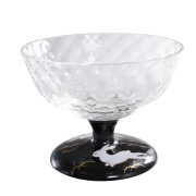 日本製 九谷焼/九谷五彩 磁気/陶器/陶磁器 銀舟窯 グラス/九谷和グラス/デザートグラス うさぎ文 ブラック 7586-SD26
