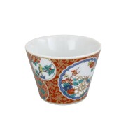 日本製 九谷焼/九谷五彩 磁気/陶器/陶磁器 縁起物/縁起カップ/フリーカップ/スープカップ 庄三 華やか/鮮やか  7609-SK26