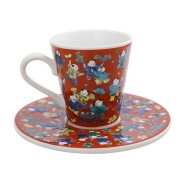 日本製 九谷焼/九谷五彩 磁気/陶器/陶磁器 小皿/コップ/カップ/ティーセット/ソーサー/デミタスカップ 縁起物 木米 セット売り/セット 華やか/鮮やか お洒落/オシャレ お祝い 7621-SK26