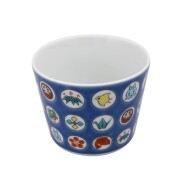 日本製 九谷焼/九谷五彩 磁気/陶器/陶磁器 縁起物/縁起カップ/フリーカップ/スープカップ 丸紋宝紋 華やか/鮮やか  7628-SK26