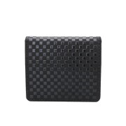 日本製 印伝/INDENYA/印傳屋 小銭入れ/コインケース/財布/ウォレット いにしえ 黒/ブラック ボックス型 ボタン 7651-IY26