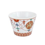 日本製 九谷焼/九谷五彩 磁気/陶器/陶磁器 縁起物/縁起カップ/フリーカップ/スープカップ 瓔珞文 華やか/鮮やか  7653-SK26