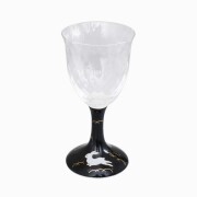 【送料無料】日本製 九谷焼/九谷五彩 磁気/陶器/陶磁器 九谷和グラス/ワイングラス 大 硝子/ガラス/江戸硝子/バリウムクリスタル 格子柄 うさぎ文ブラック 華やか/鮮やか オシャレ お祝い/記念日7678-SD26