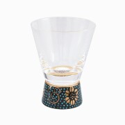 【送料無料】日本製 九谷焼/九谷五彩 磁気/陶器/陶磁器 グラス/九谷和グラス/ショットグラス ガラス/硝子/江戸硝子/ファインクリスタル/セミクリスタル 青粒鉄仙 華やか7720-SD26