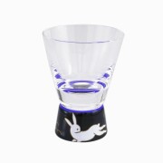 【送料無料】日本製 九谷焼/九谷五彩 磁気/陶器/陶磁器 グラス/九谷和グラス/ショットグラス ガラス/硝子/江戸硝子/ファインクリスタル/セミクリスタル うさぎ文ブラック 華やか7724-SD26