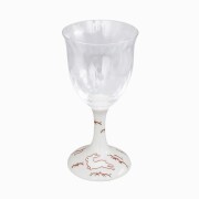 【送料無料】日本製 九谷焼/九谷五彩 磁気/陶器/陶磁器 九谷和グラス/ワイングラス 大 硝子/ガラス/江戸硝子/バリウムクリスタル 格子柄 うさぎ文レッド 華やか/鮮やか オシャレ お祝い/記念日7731-SD26