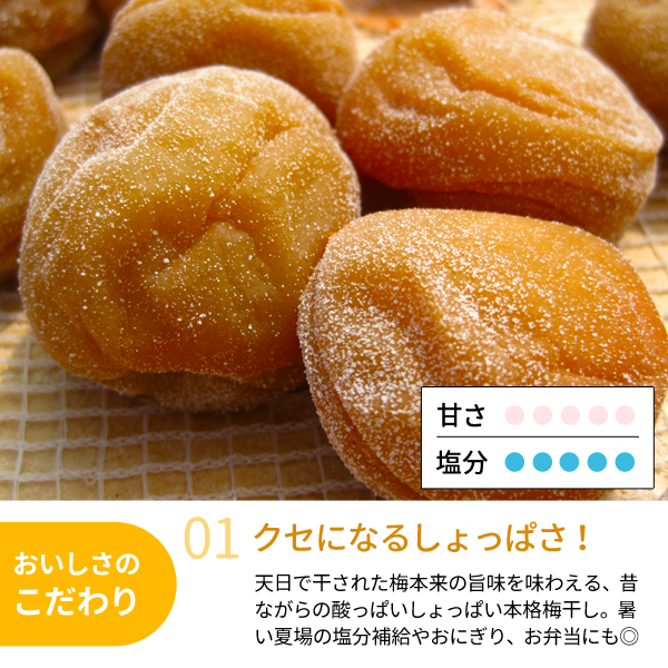 昔ながらのしょっぱい 白干し梅900g 塩分22％ 紀州梅干し・みかんのJA