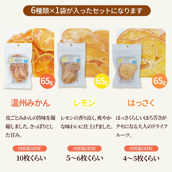 丸ごとドライフルーツ6種類セット