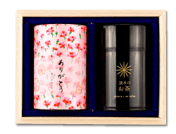 清水のお茶缶セット（木箱入）